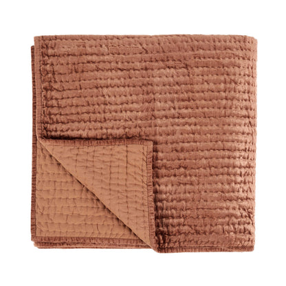 Bari - Velvet Quilt - Terra Cotta
