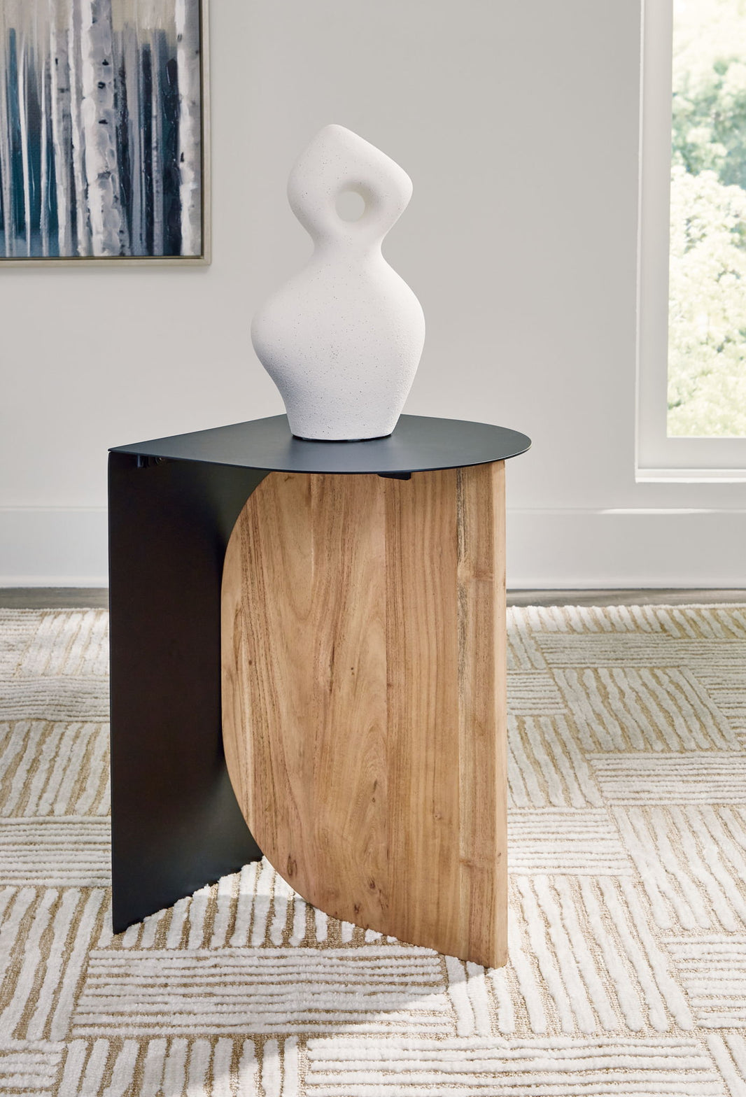 Ladgate - Accent Table - Black / Natural, alternate view 2 with solid wood