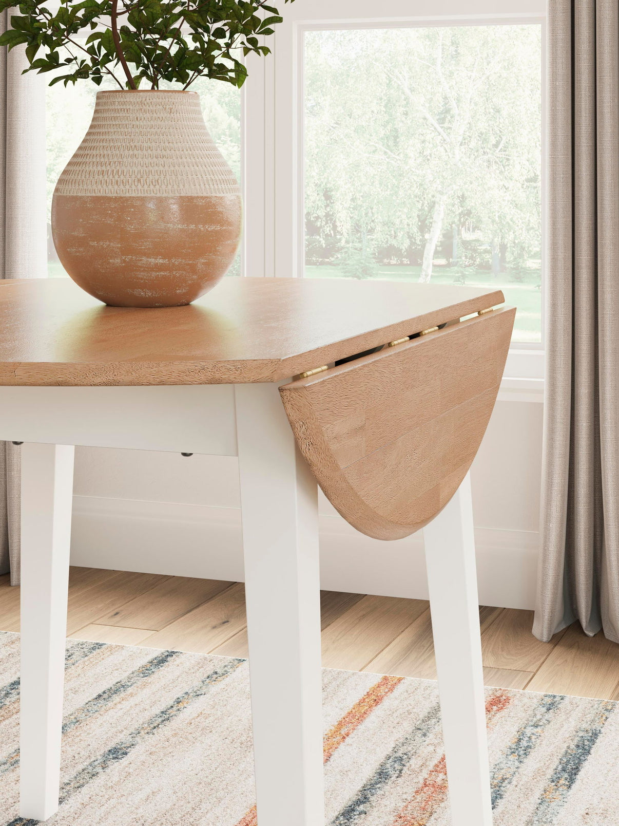 Gesthaven - Round Dining Room Drop Leaf Table, alternate view 8 with wood construction