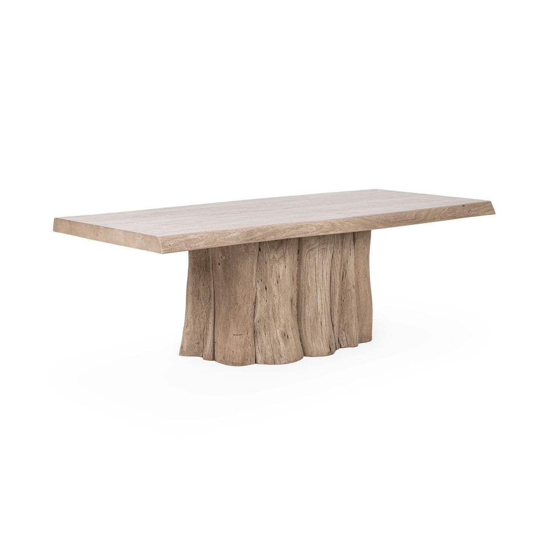 Terra - Dining Table - Sandstone Greige, product view with wood construction