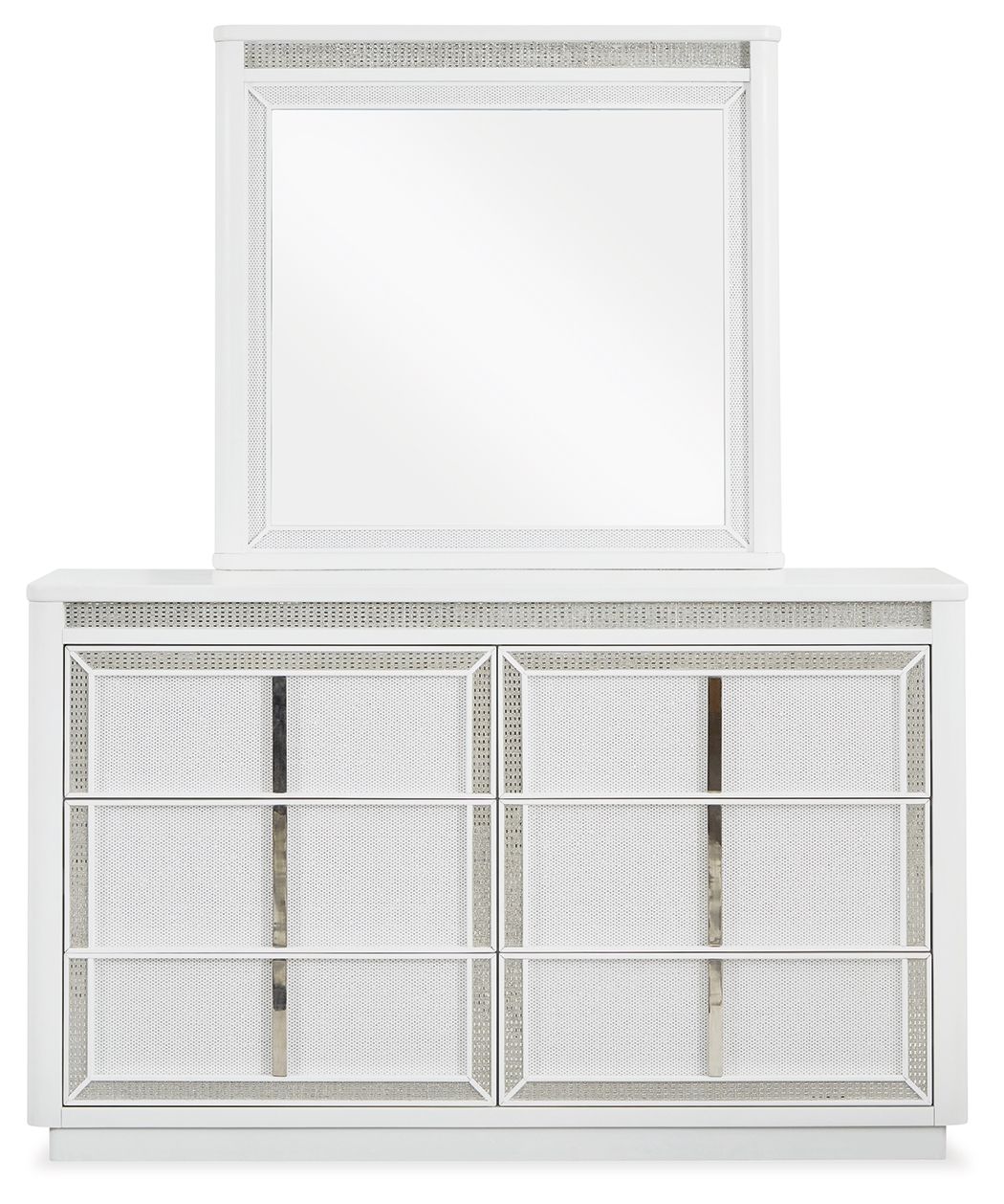 Chalanna - Dresser And Mirror - White, alternate view 2 with solid wood