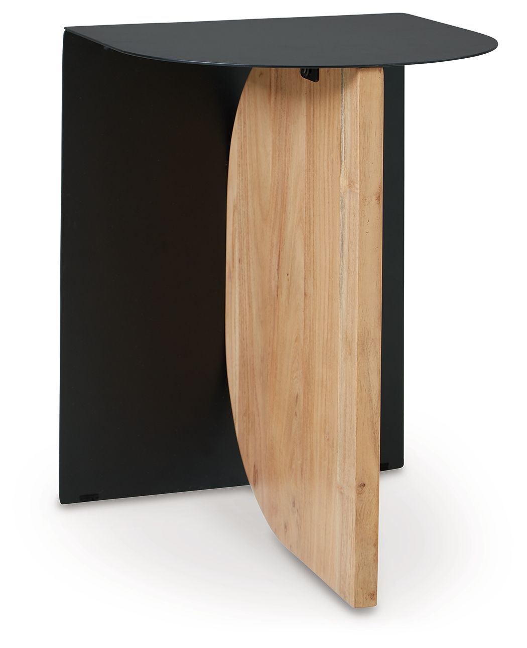 Ladgate - Accent Table - Black / Natural, product view with solid wood