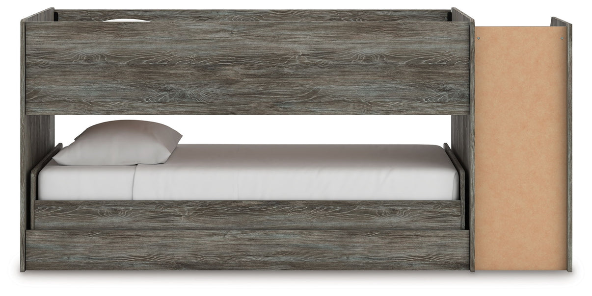 Frandern - Twin Over Twin Loft Bed - Gray, alternate view 3 with engineered wood