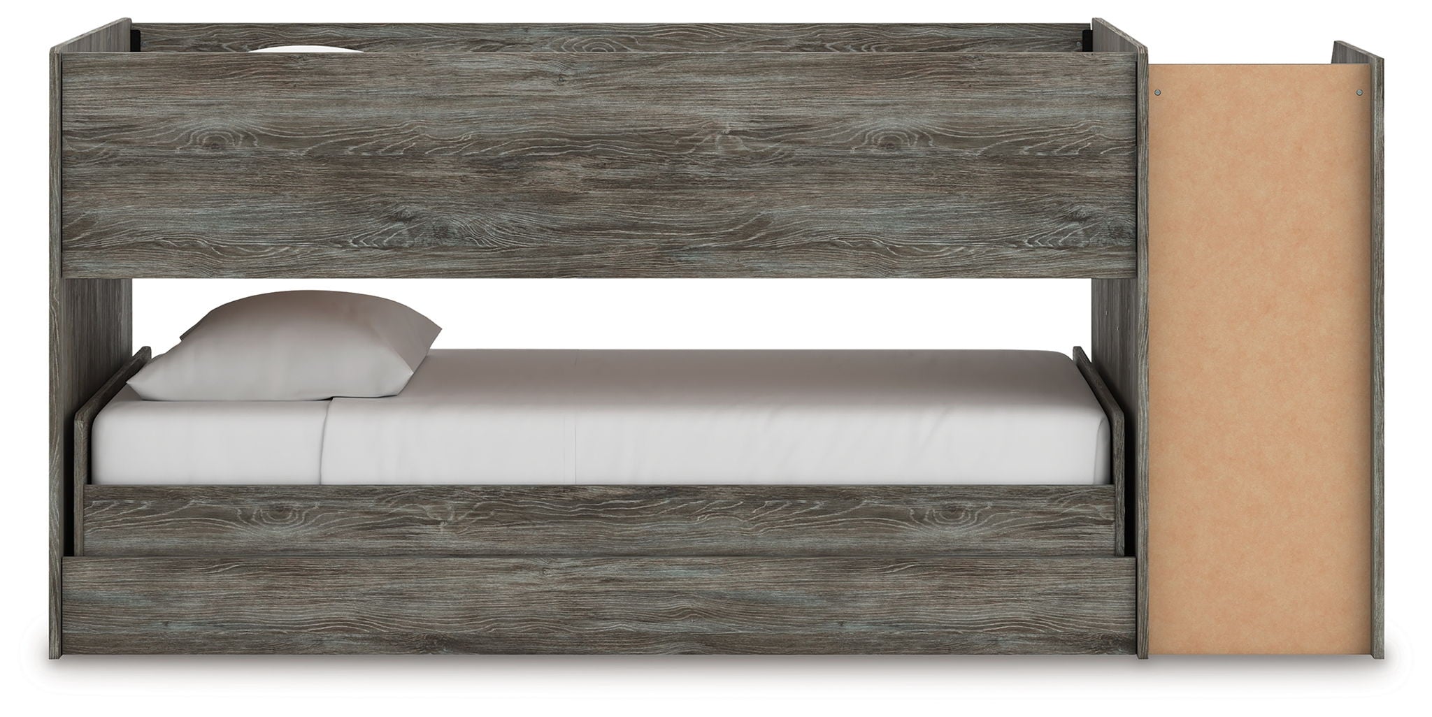 Frandern - Twin Over Twin Loft Bed - Gray, alternate view 3 with engineered wood