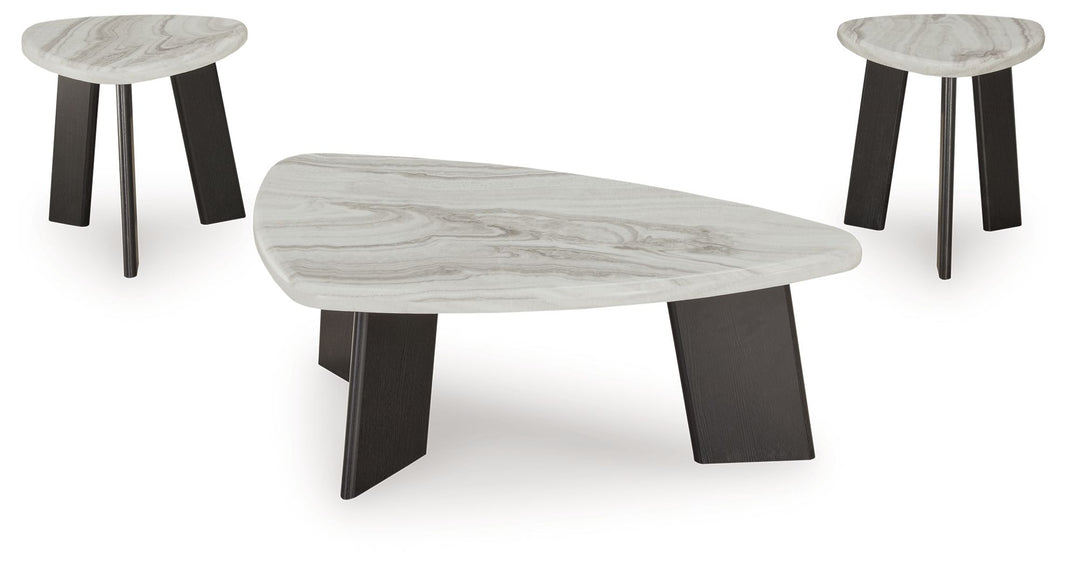 Lilyberg - Occasional Table Set (Set of 3) - Gray / Black, alternate view 2 with wood construction