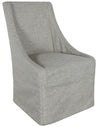 Warwick - Upholstered Rolling Dining Chair, product view with polyester fabric