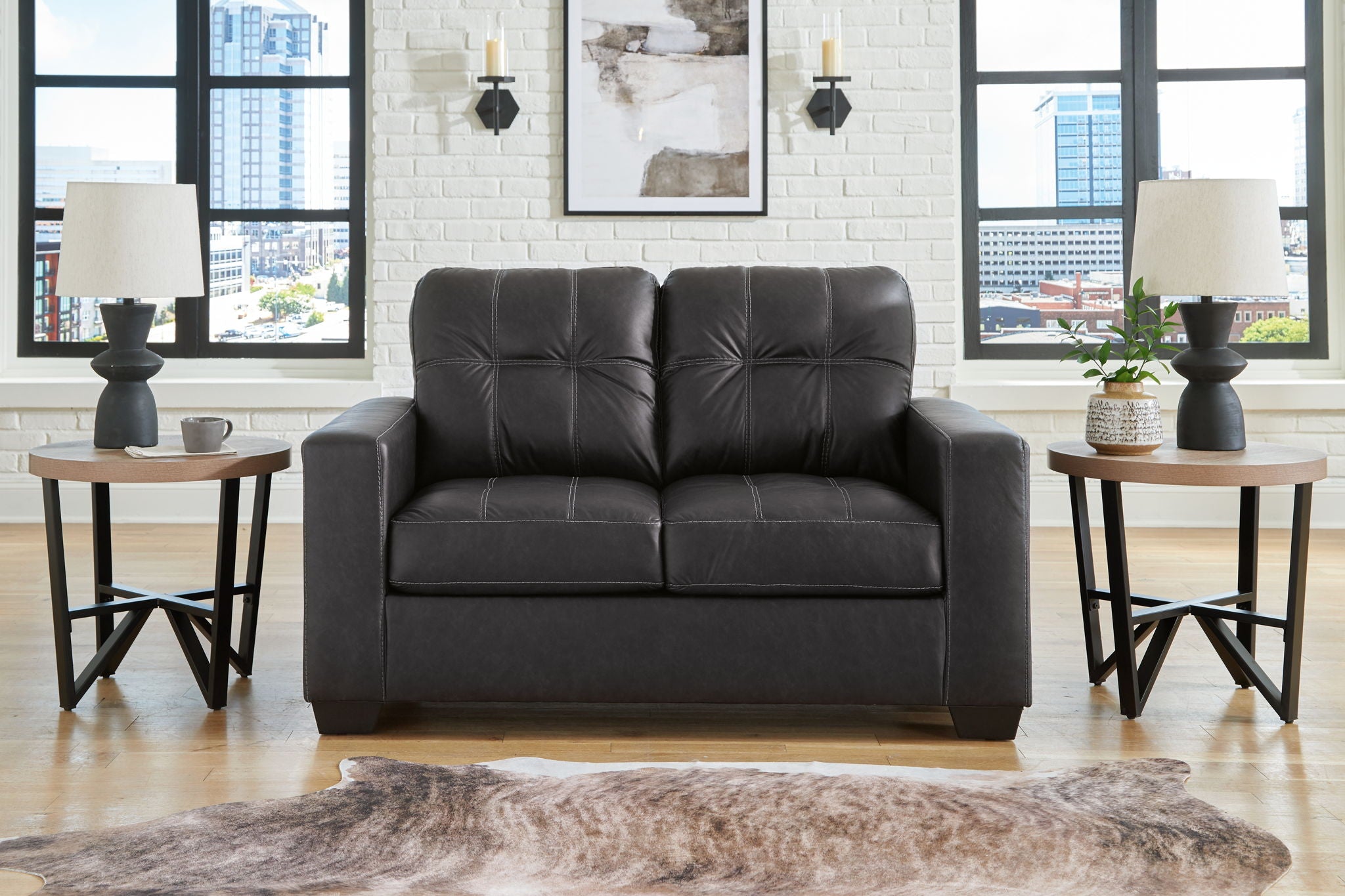 Barlin Mills - Living Room Set, alternate view 5 with faux leather