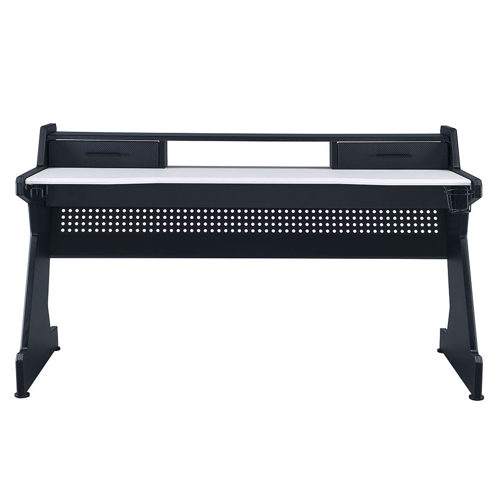 Bigga - Gaming Desk - Black & White, alternate view 3 with wood construction