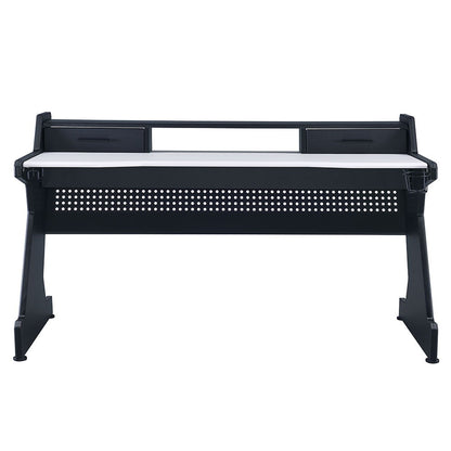 Bigga - Gaming Desk - Black & White, alternate view 3 with wood construction