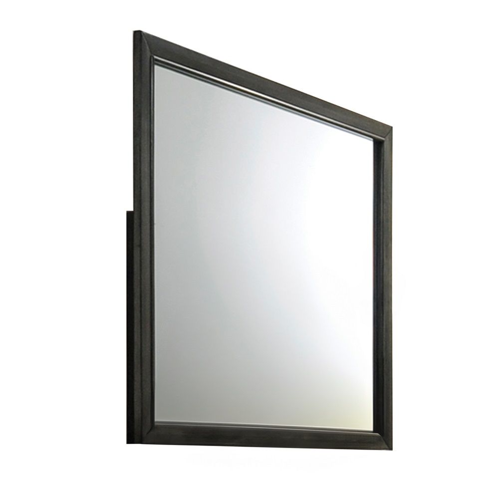 Carine II - Mirror - Gray, alternate view 2 with wood construction