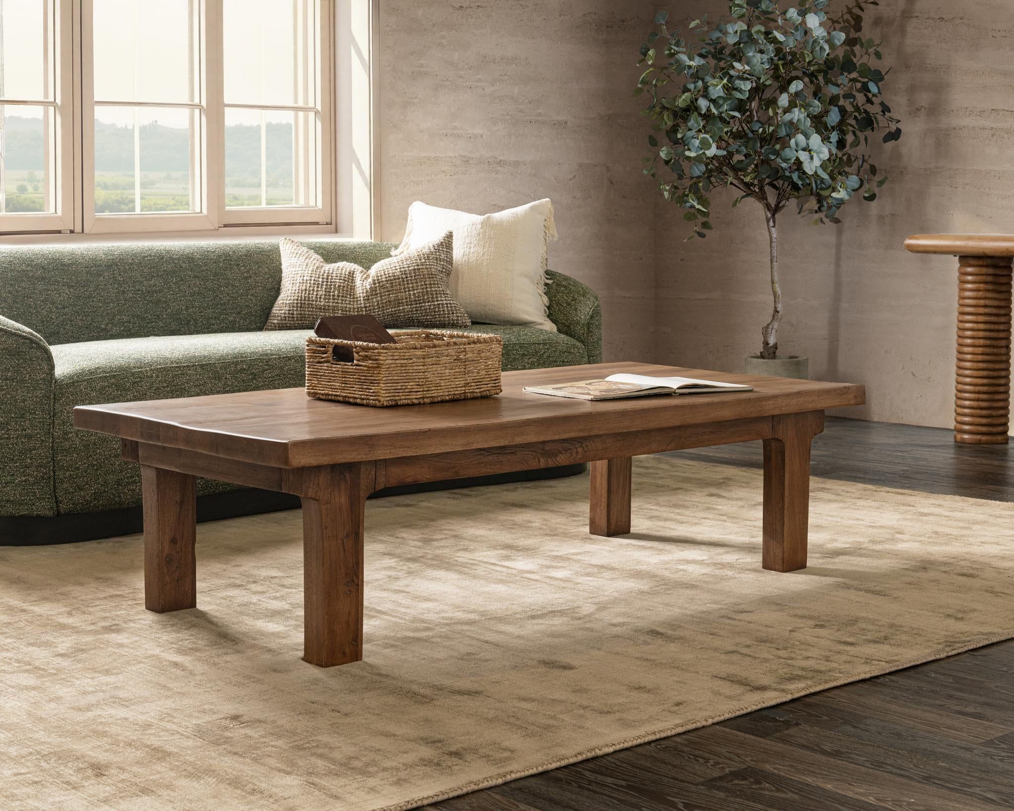 Carmel - Reclaimed Wood Rectangle Coffee Table - Earthy Terra, alternate view 3