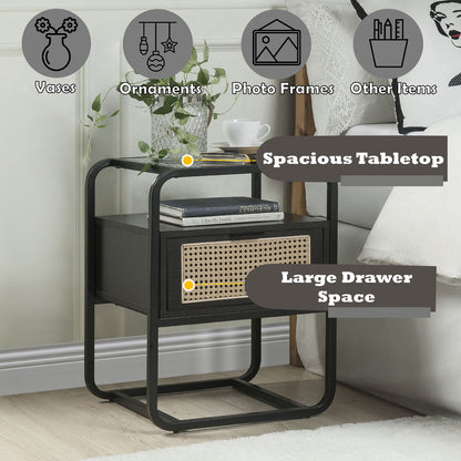 Colson - Accent Table - Black, alternate view 2 with glass