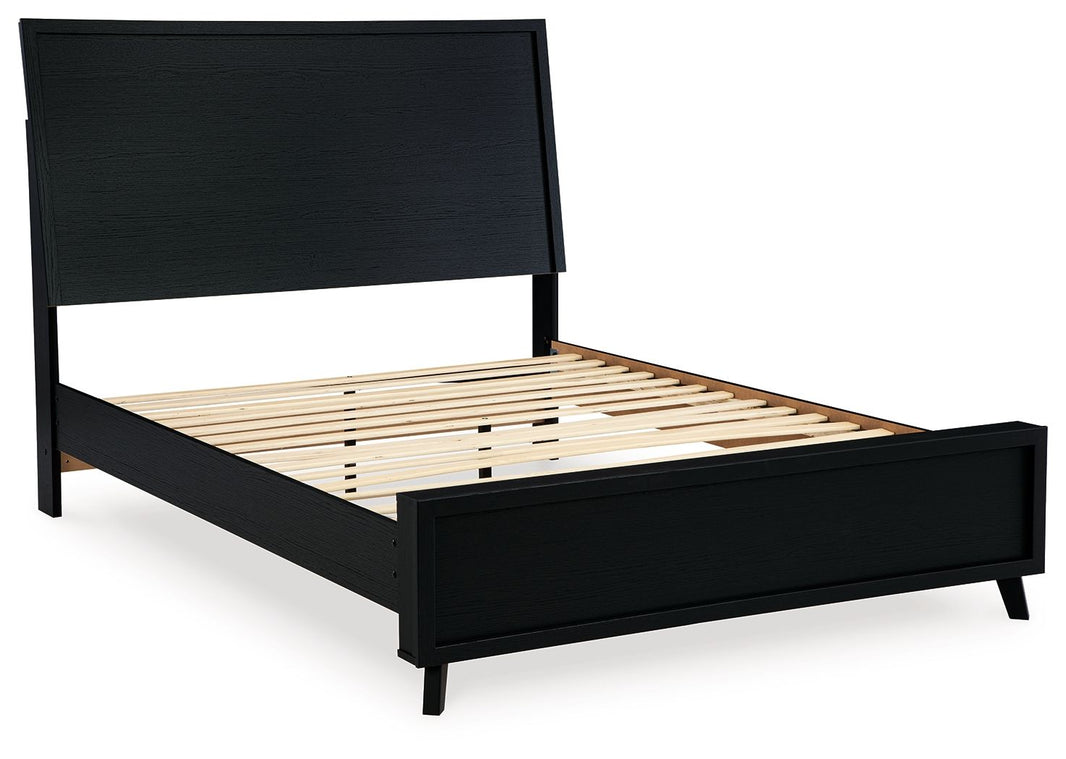 Danziar - Panel Bed, alternate view 2 with wood construction