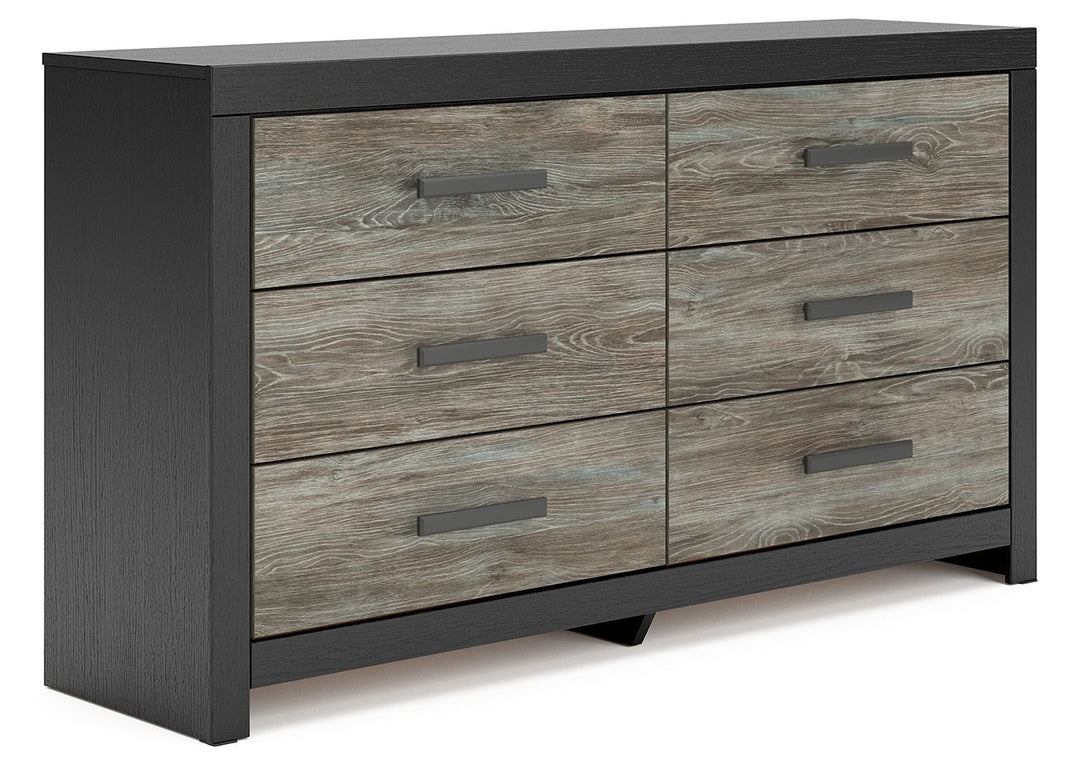 Broachmyn - Six Drawer Dresser, alternate view 2 with wood construction