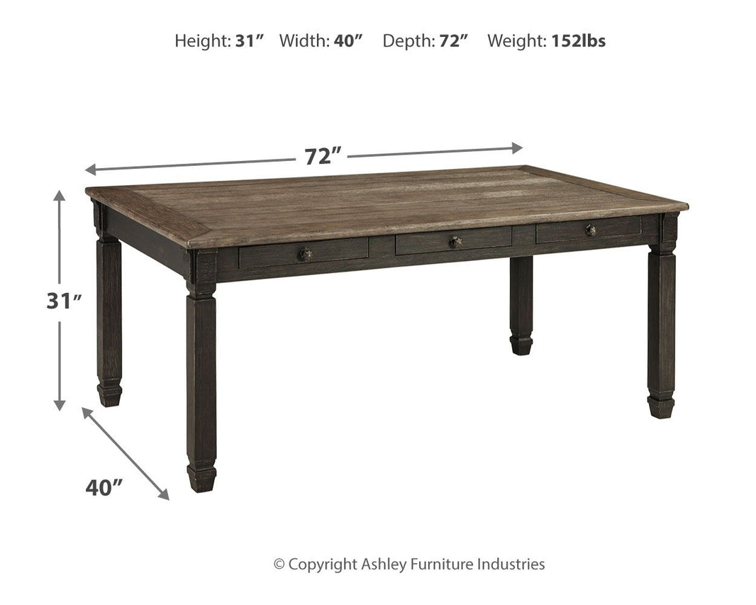 Tyler Creek - Rectangular Dining Room Table - Black / Gray, alternate view 2 with engineered wood