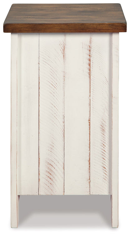 Wystfield - Chair Side End Table - White / Brown, alternate view 3 with engineered wood