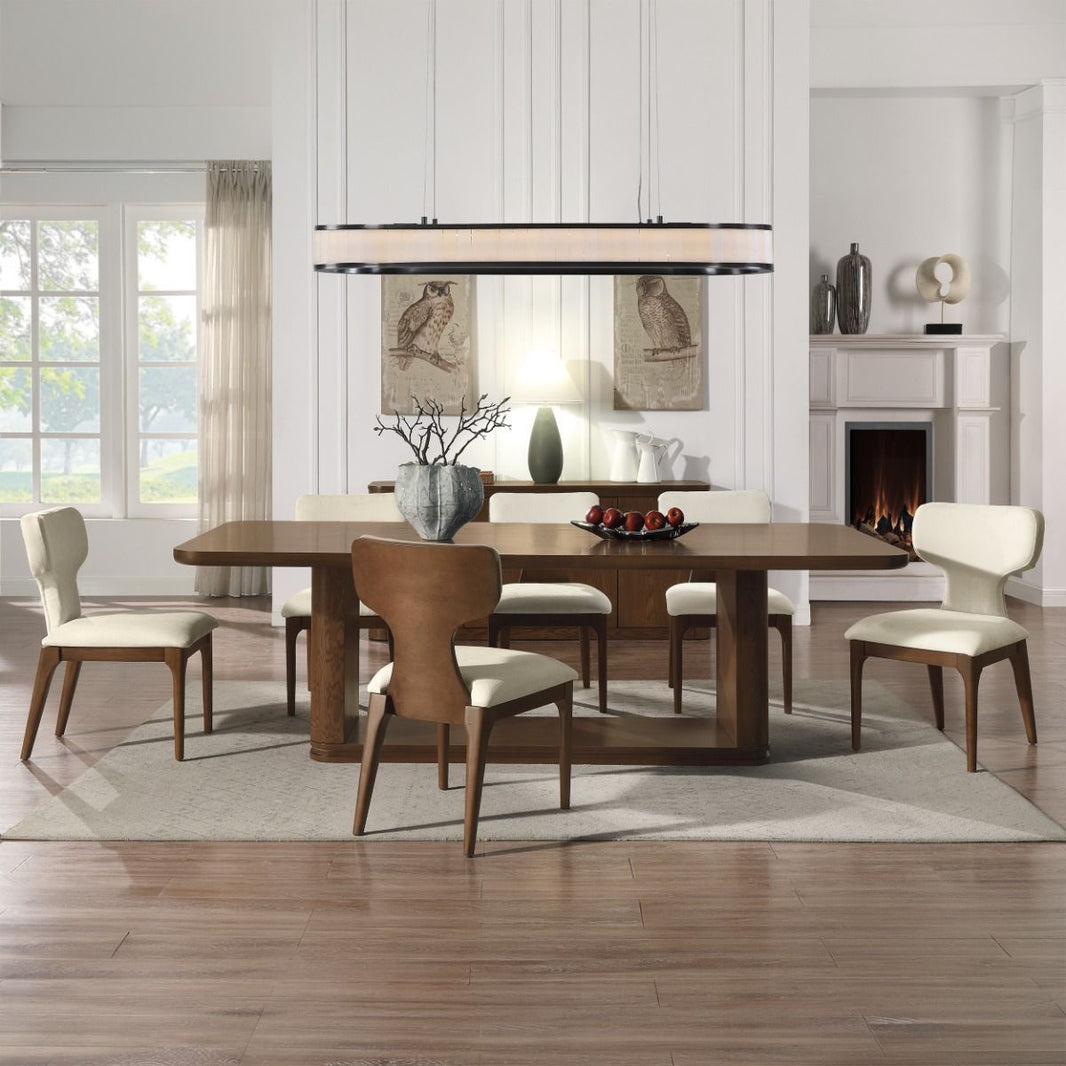 Koen - Side Chair (Set of 2) - Beige / Brown Oak