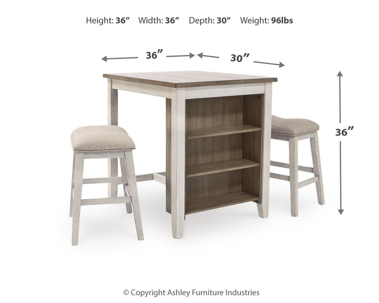 Skempton - RECT DRM Counter TBL Set(Set of 3) - White, alternate view 2 with polyester fabric