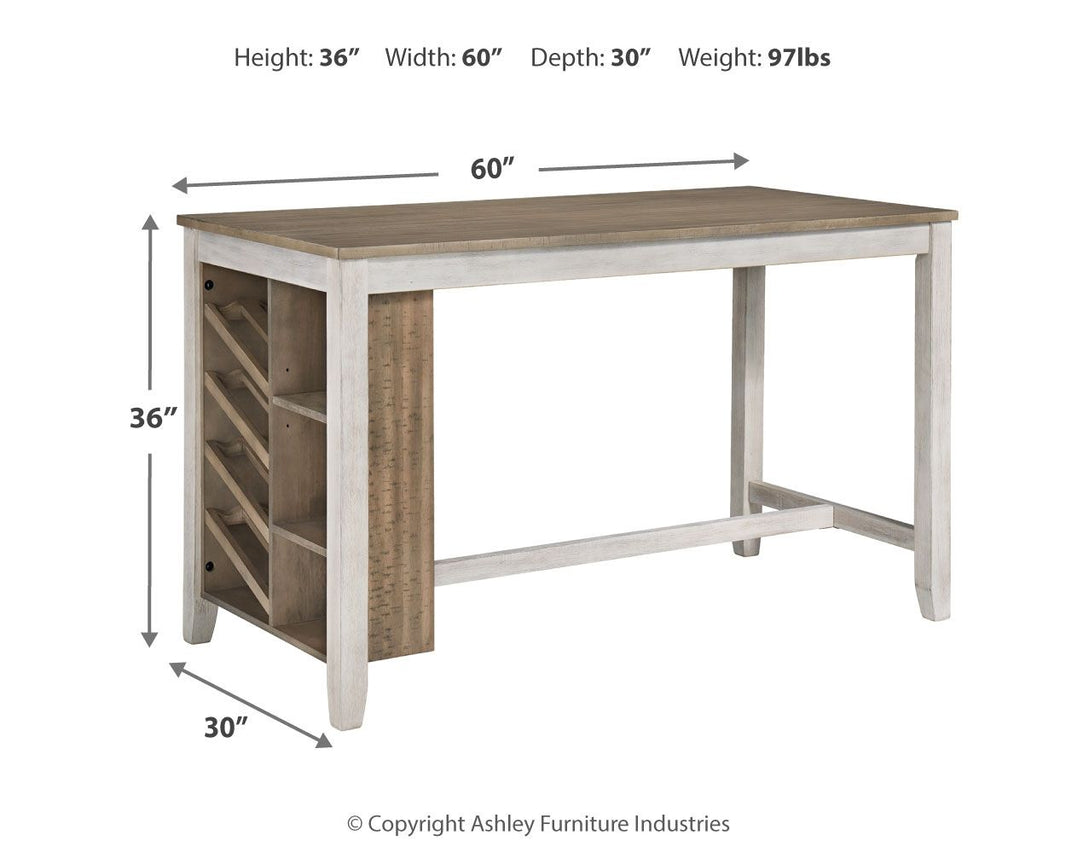 Skempton - Rectangular Counter Table With Storage - White, alternate view 2 with solid wood