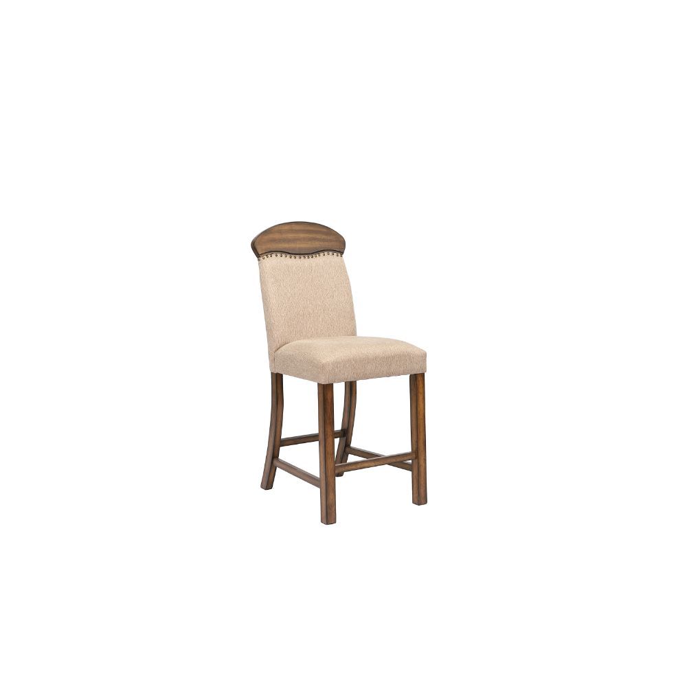 Maurice - Counter Height Chair (Set of 2) - Linen & Oak, product view with wood construction