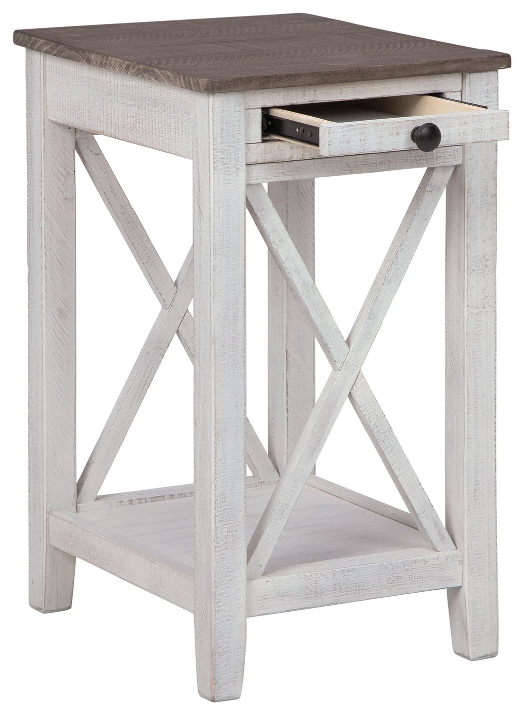 Adalane - Accent Table - White / Gray, alternate view 2 with engineered wood