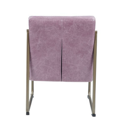 Loria - Accent Chair - Wisteria Top Grain Leather, alternate view 2 with metal