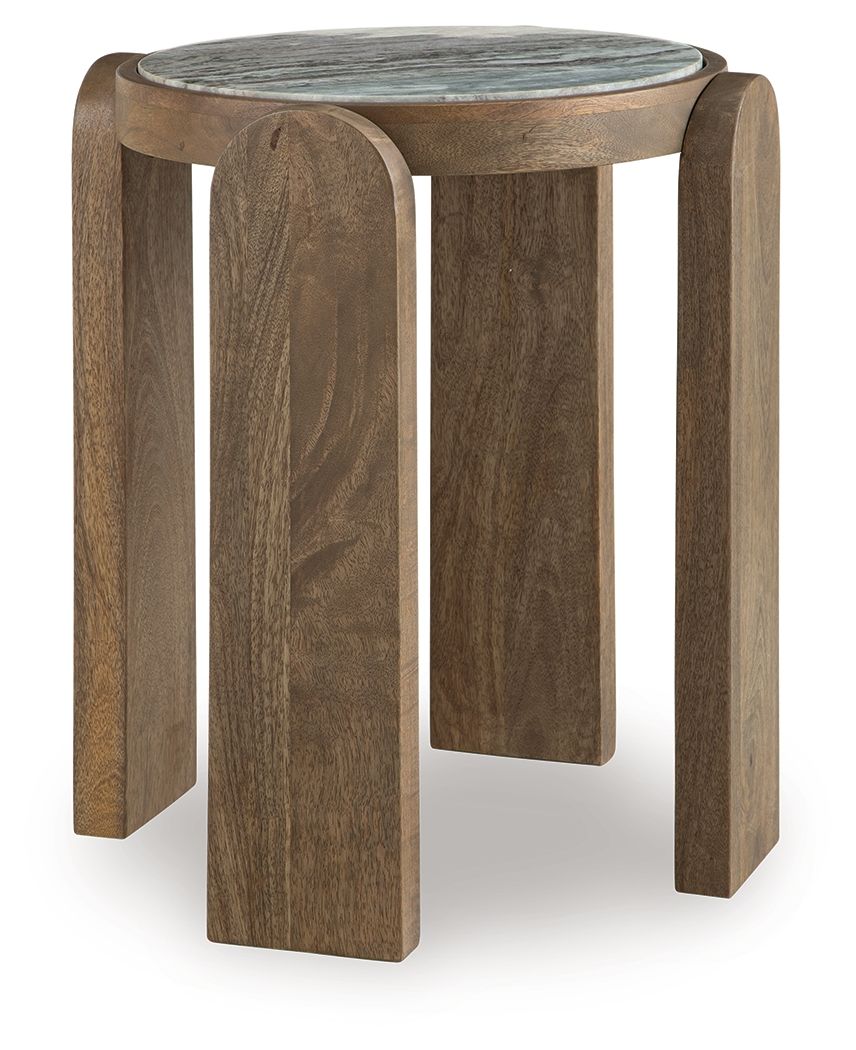 Gavrilley - Accent Table - Gray / White / Brown, product view with wood construction