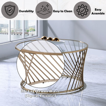 Bluelipe - Coffee Table - Champagne, alternate view 2 with glass