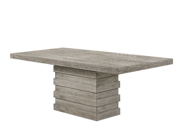 Faustine - Dining Table - Salvaged Light Oak, product view with wood construction