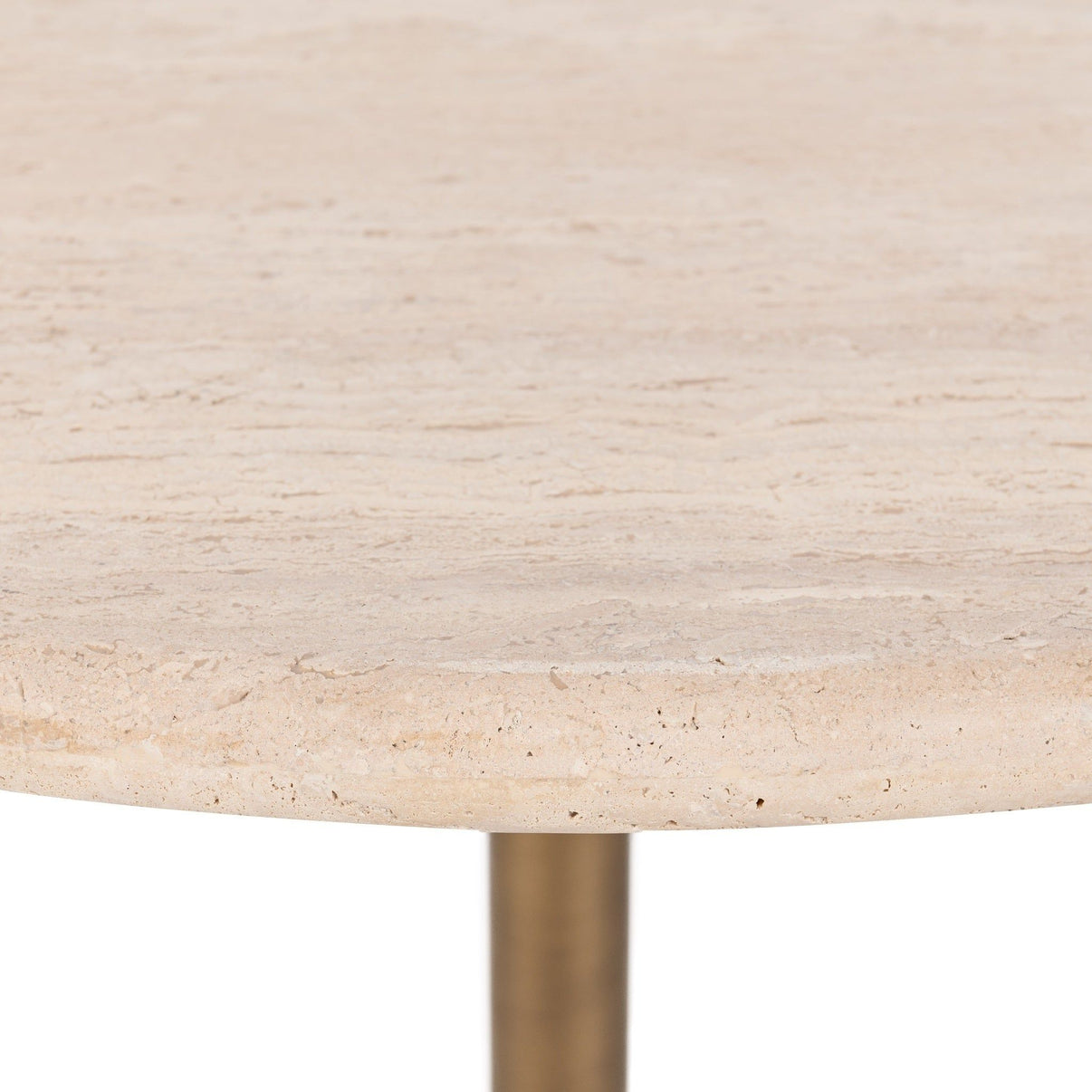 Malani - Travertine Gathering Table, alternate view 4 with metal