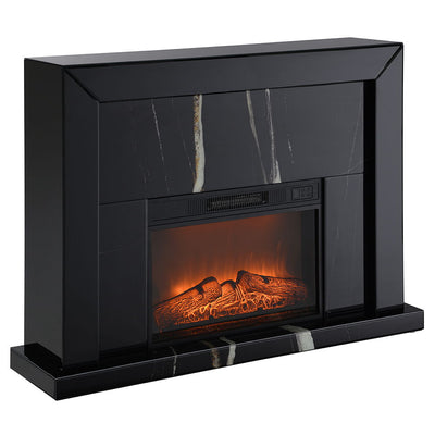 Drisana - Fireplace - Black Mirrored, product view with marble