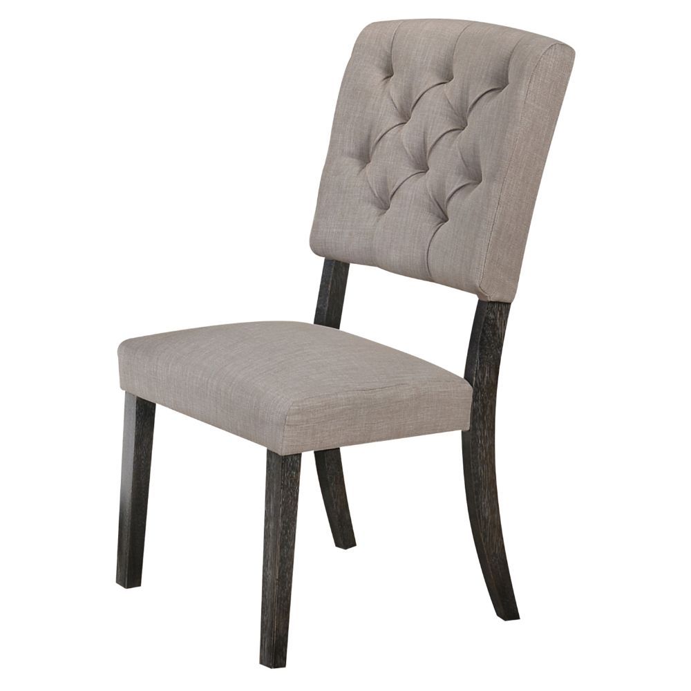 Bernard - Side Chair, alternate view 2 with linen fabric