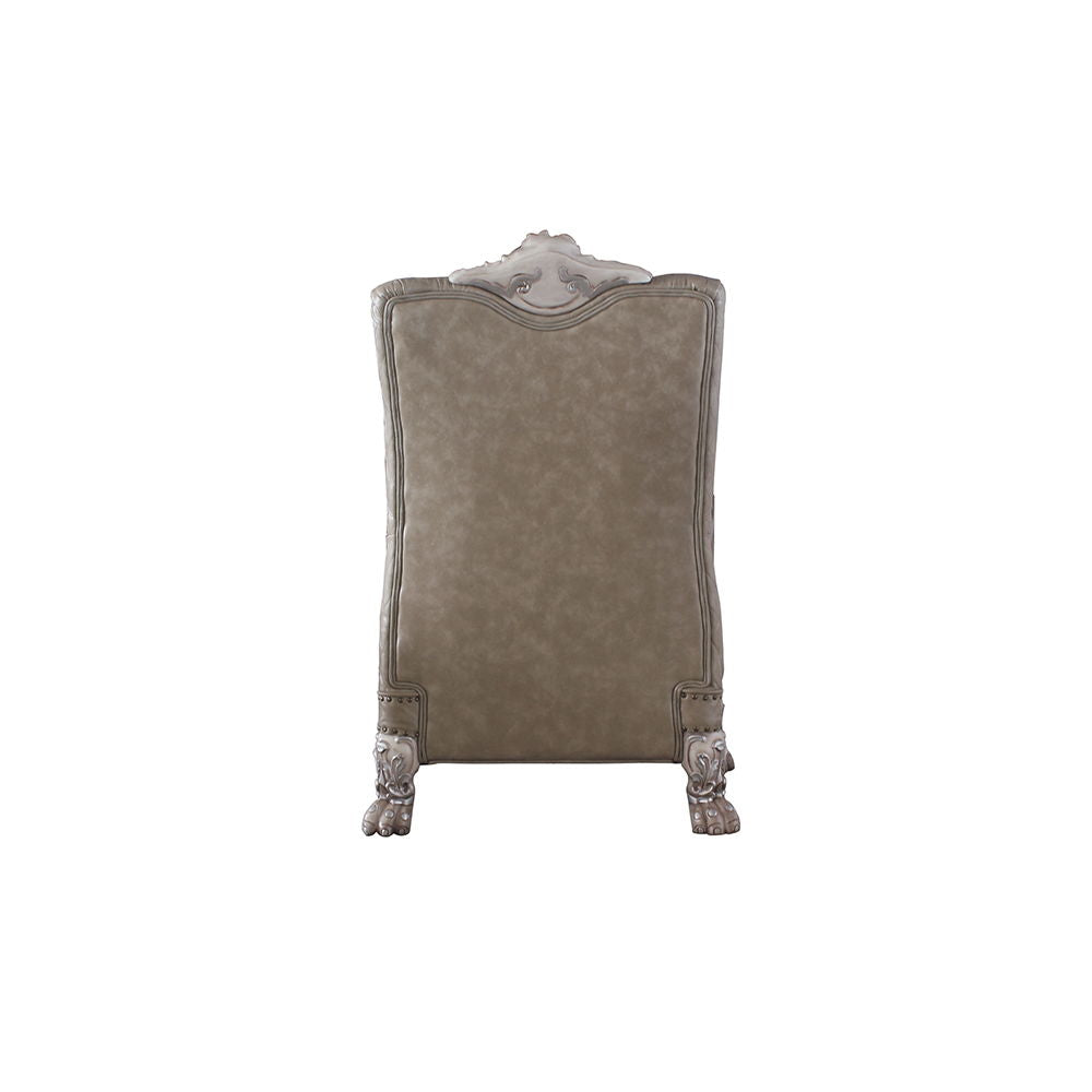 Dresden - Chair With Pillow - Synthetic Leather & Vintage Bone White, alternate view 2 with solid wood