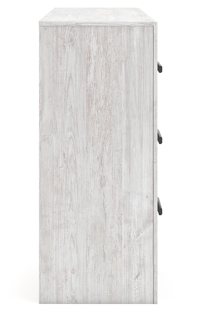 Cayboni - Six Drawer Dresser - Whitewash, alternate view 2 with linen fabric