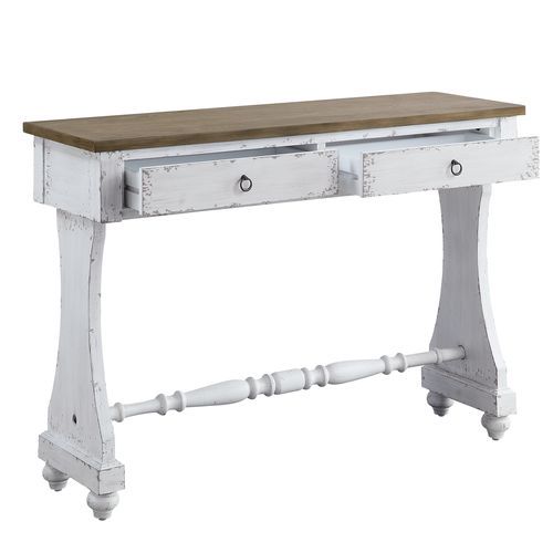 Carminda - Console Table - Antique White, alternate view 2 with wood construction