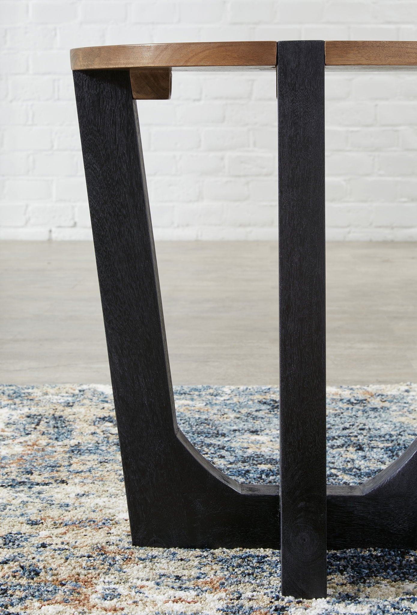 Hanneforth - Round End Table - Brown, alternate view 2 with solid wood