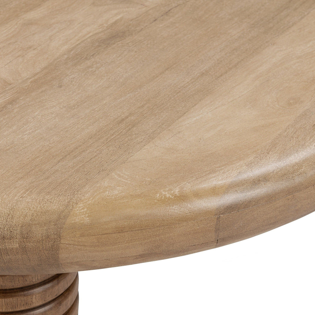 Ilaria - Reclaimed Wood Round Coffee Table - Sand Washed, alternate view 2
