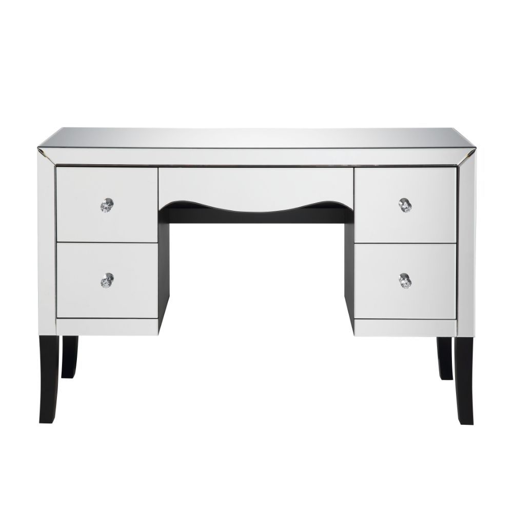 Dominic - Vanity Desk - Mirrored, alternate view 3 with wood construction