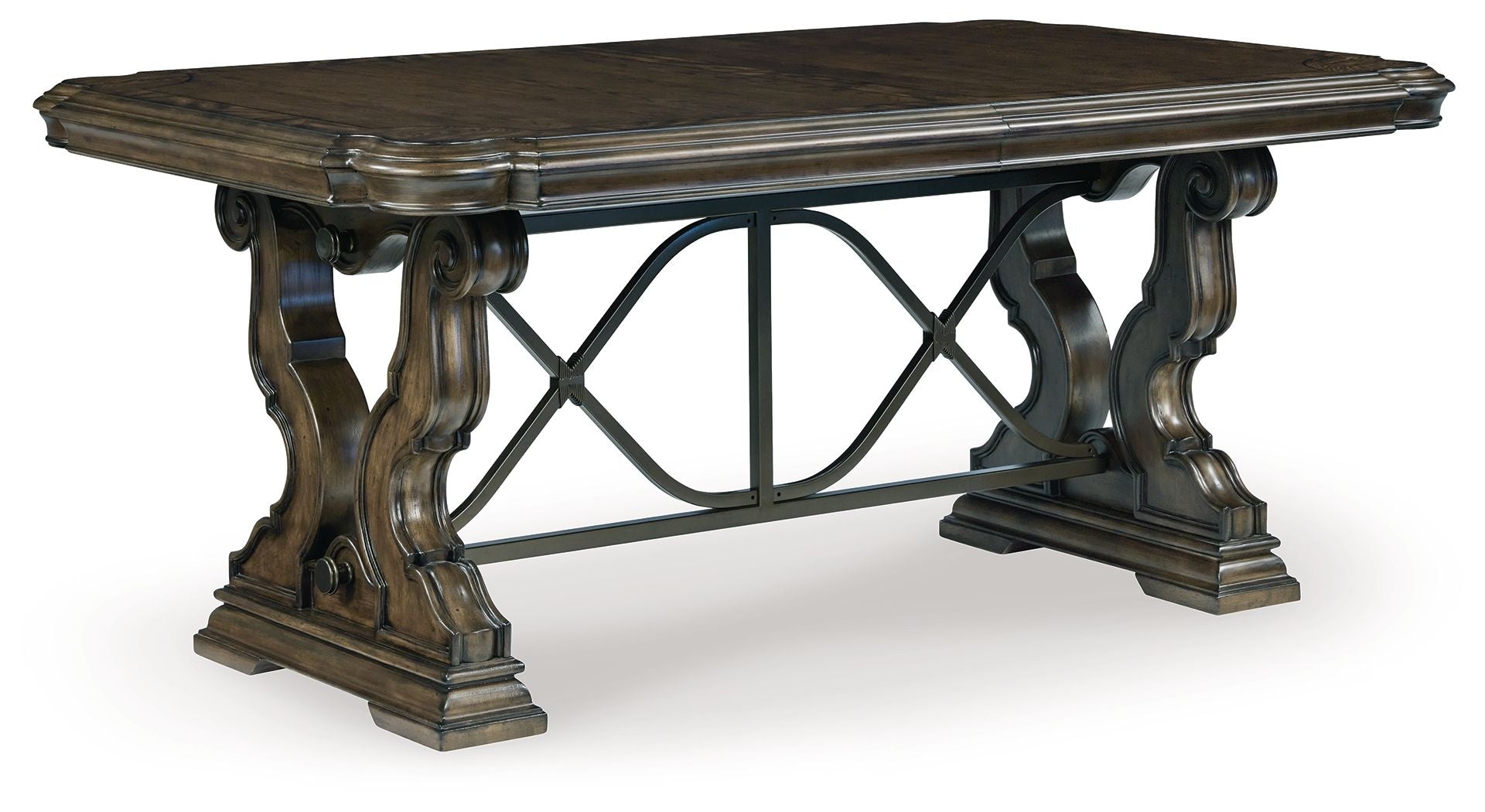 Maylee - Dining Extension Table - Dark Brown, alternate view 2 with wood construction