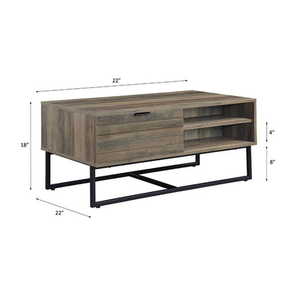 Homare - Coffee Table - Rustic Oak & Black, alternate view 2 with wood construction