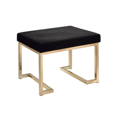 Boice - Ottoman - Black Fabric & Champagne, alternate view 3 with polyester fabric