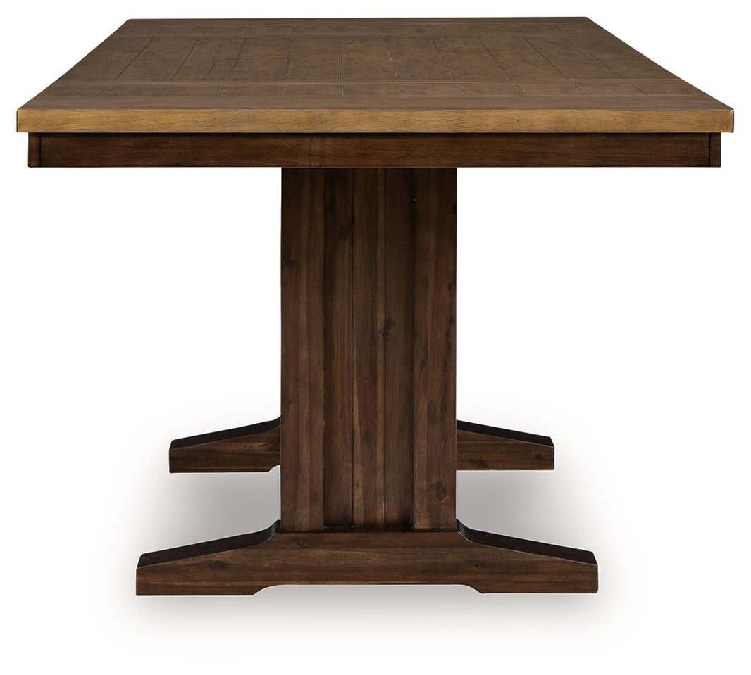 Rylandeen - Rectangular Dining Room Counter Height Extension Table - Light Brown /, alternate view 2 with wood construction