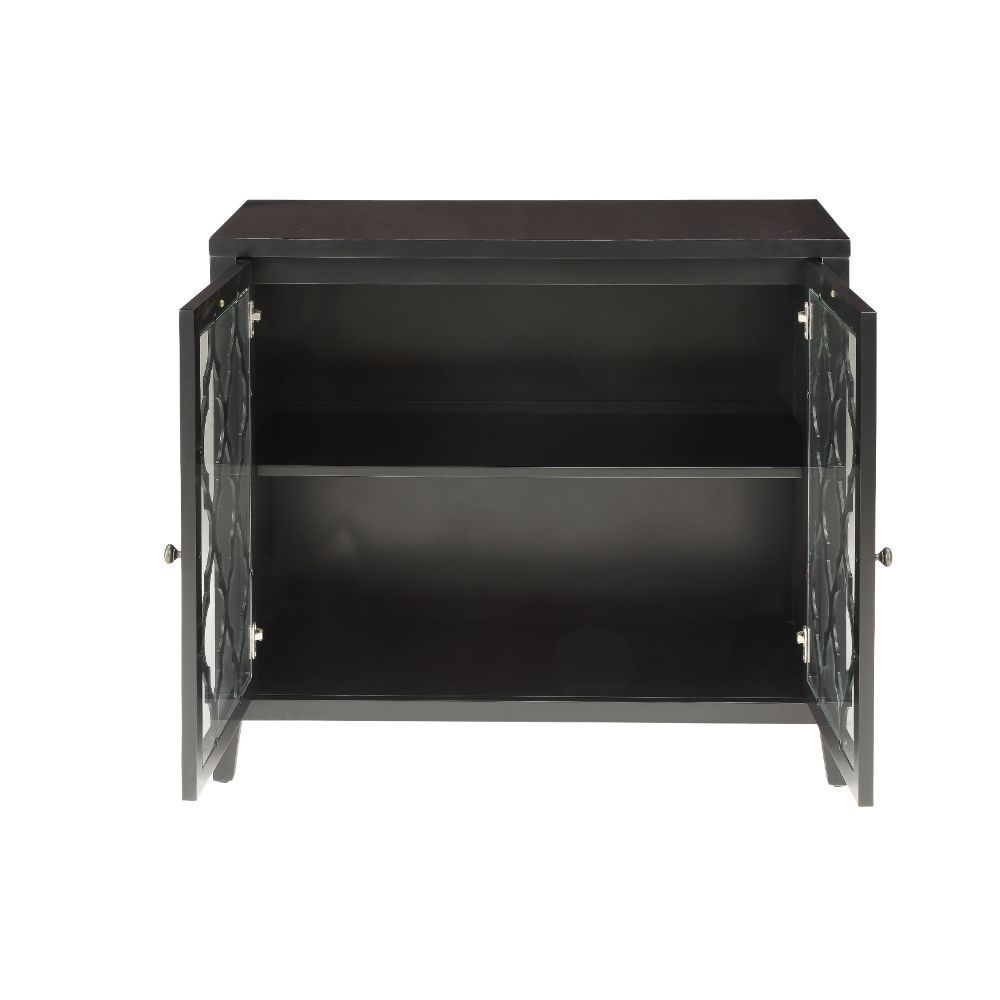 Ceara - Console Cabinet - Black, alternate view 2 with wood construction