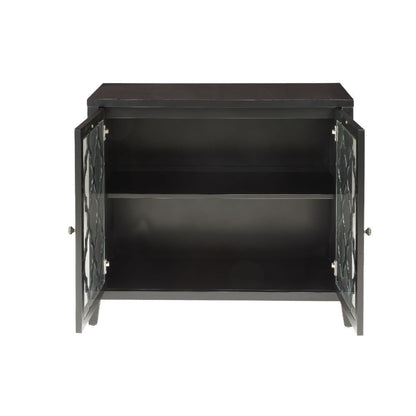 Ceara - Console Cabinet - Black, alternate view 2 with wood construction