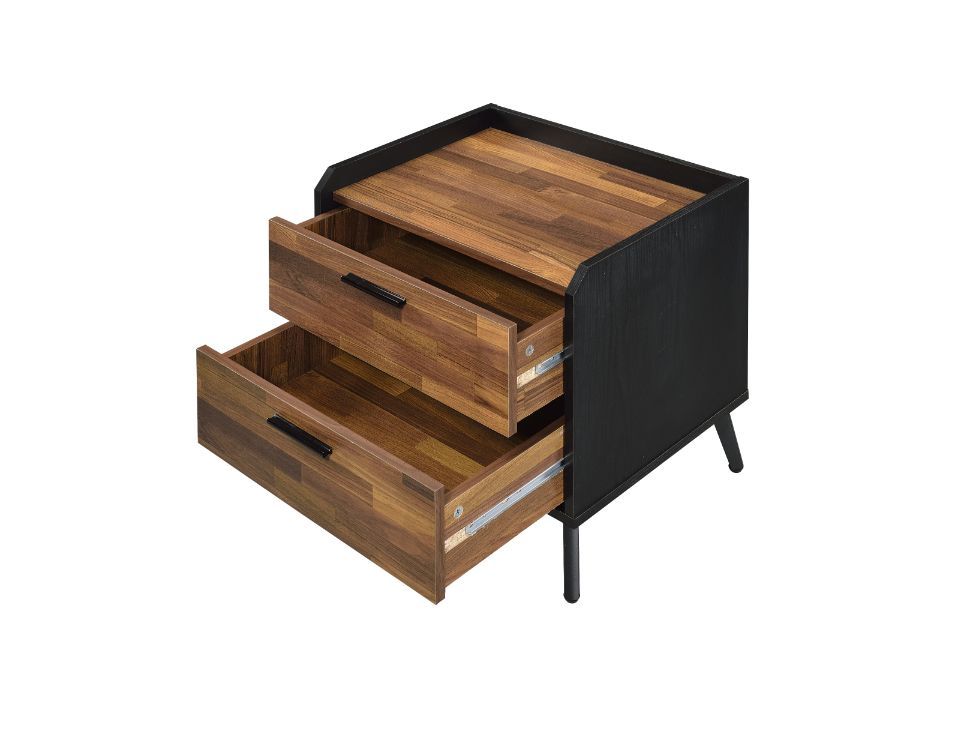 Jiranty - Accent Table - Walnut & Black, alternate view 2 with wood construction