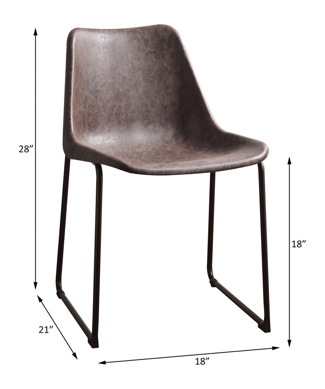 Valgus - Side Chair, alternate view 2 with faux leather