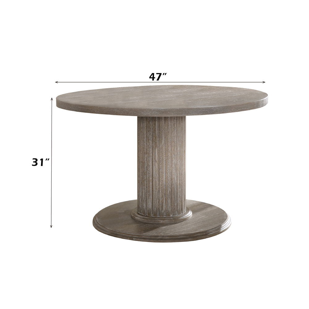 Gabrian - Dining Table - Reclaimed Gray, alternate view 2 with wood construction