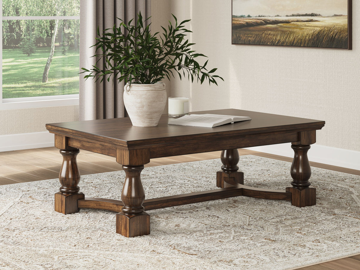 Sturlayne - Rectangular Cocktail Table - Brown, alternate view 4 with wood construction