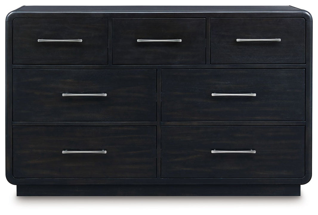 Rowanbeck - Dresser - Black, alternate view 2 with wood construction