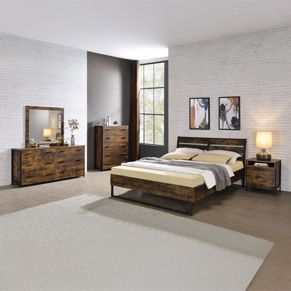 Juvanth - Dresser - Rustic Oak & Black, alternate view 2 with wood construction